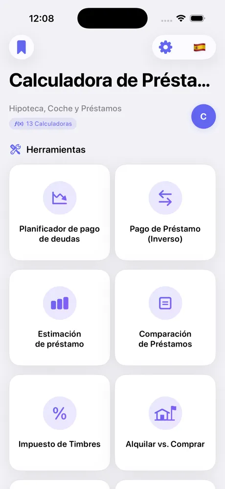 Lista de calculadoras de Loan Calculator Pro en iPhone