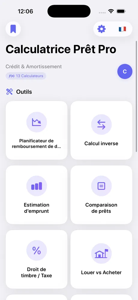 Liste des calculateurs Loan Calculator Pro sur iPhone
