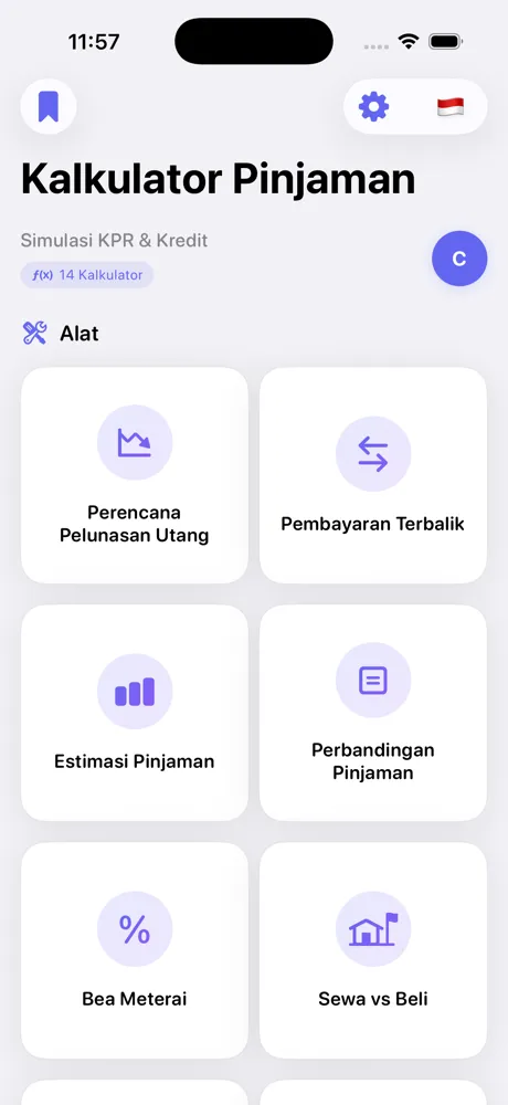 Loan Calculator Pro calculator list on iPhone