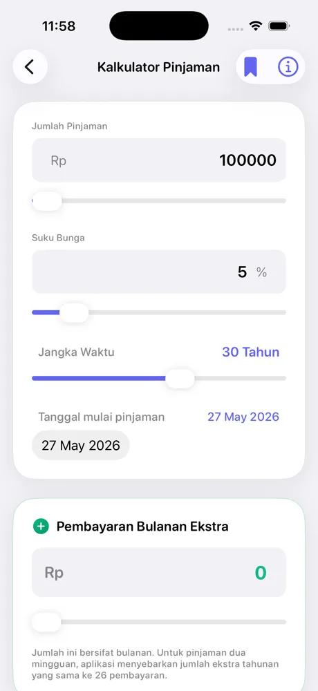 Loan Calculator Pro loan analysis screen on iPhone