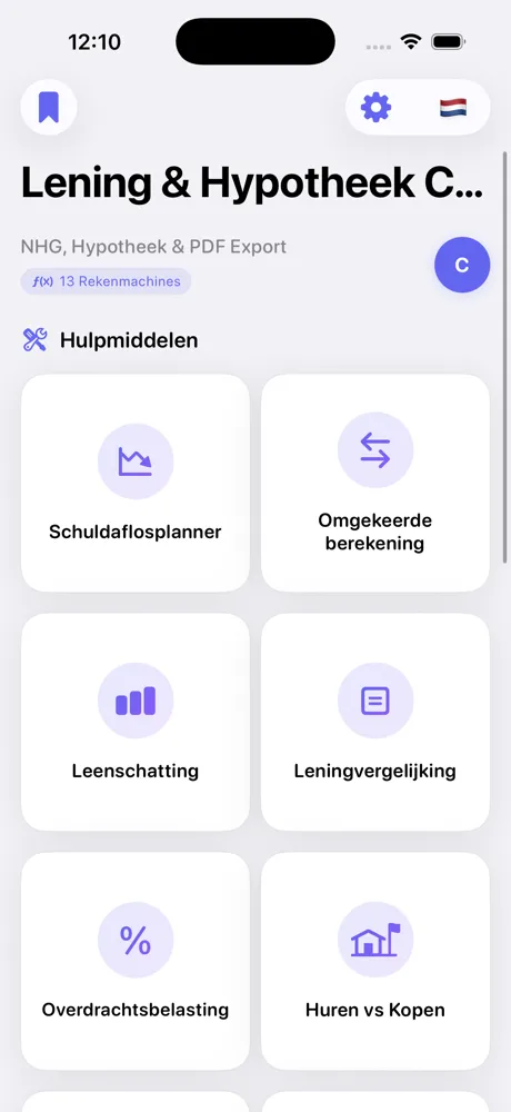 Loan Calculator Pro calculator list on iPhone
