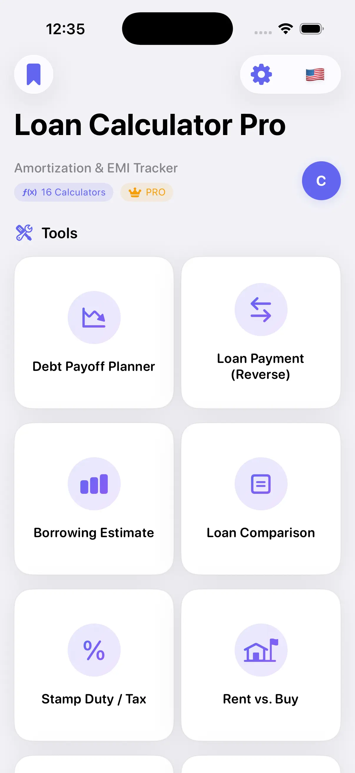 Loan Calculator Pro 計算機列表在 iPhone 上